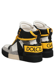 Dolce & Gabbana Multicolor Calf Leather High Top Sneakers