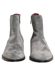 Dolce & Gabbana Gray Suede Leather Chelsea Boots