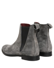 Dolce & Gabbana Gray Suede Leather Chelsea Boots