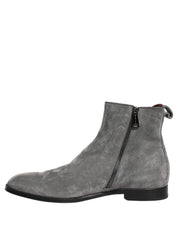 Dolce & Gabbana Gray Suede Leather Chelsea Boots
