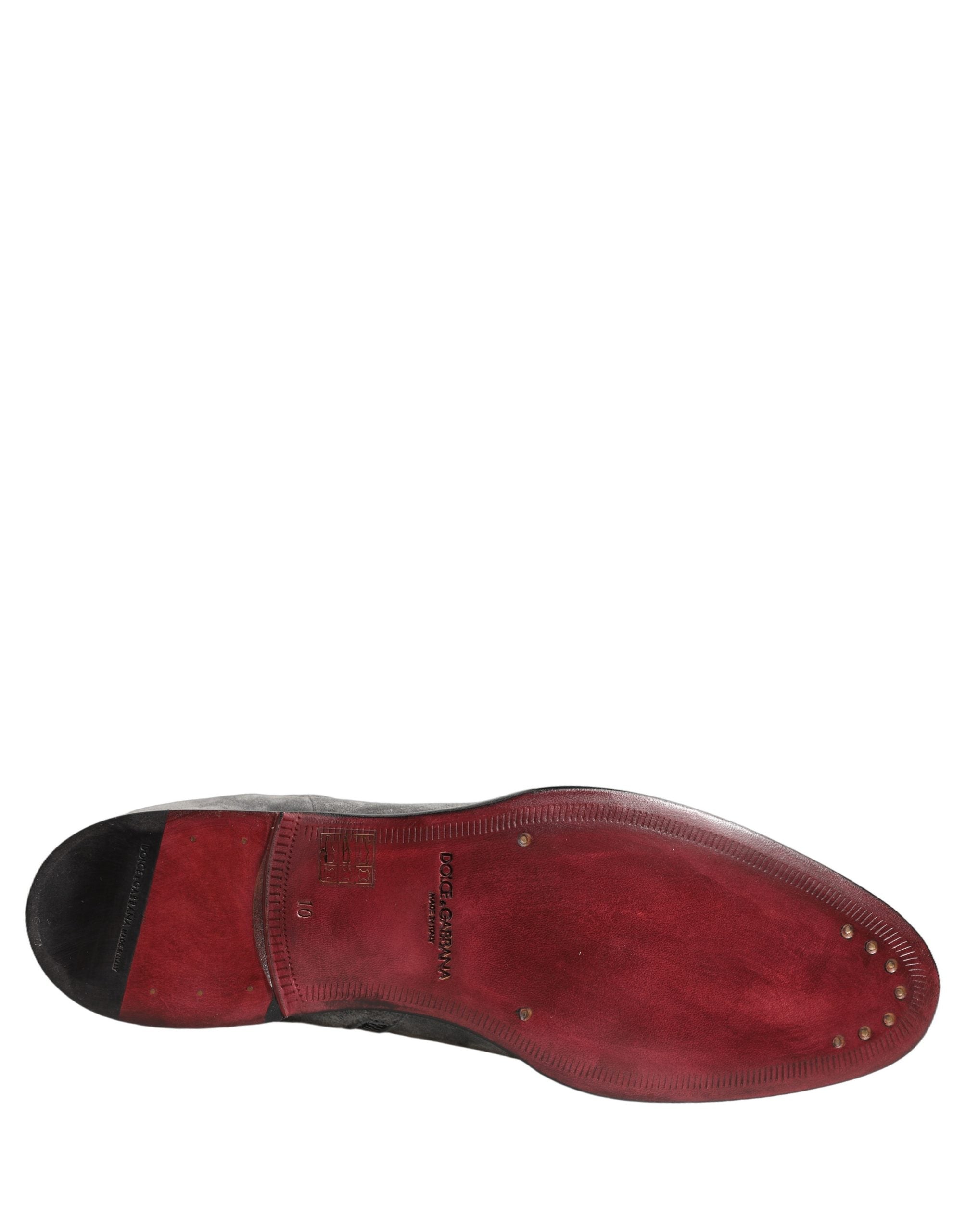 Dolce & Gabbana Gray Suede Chelsea Boots with Zipper
