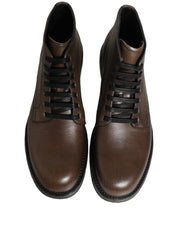 Dolce & Gabbana Brown Horse Leather Ankle Boots