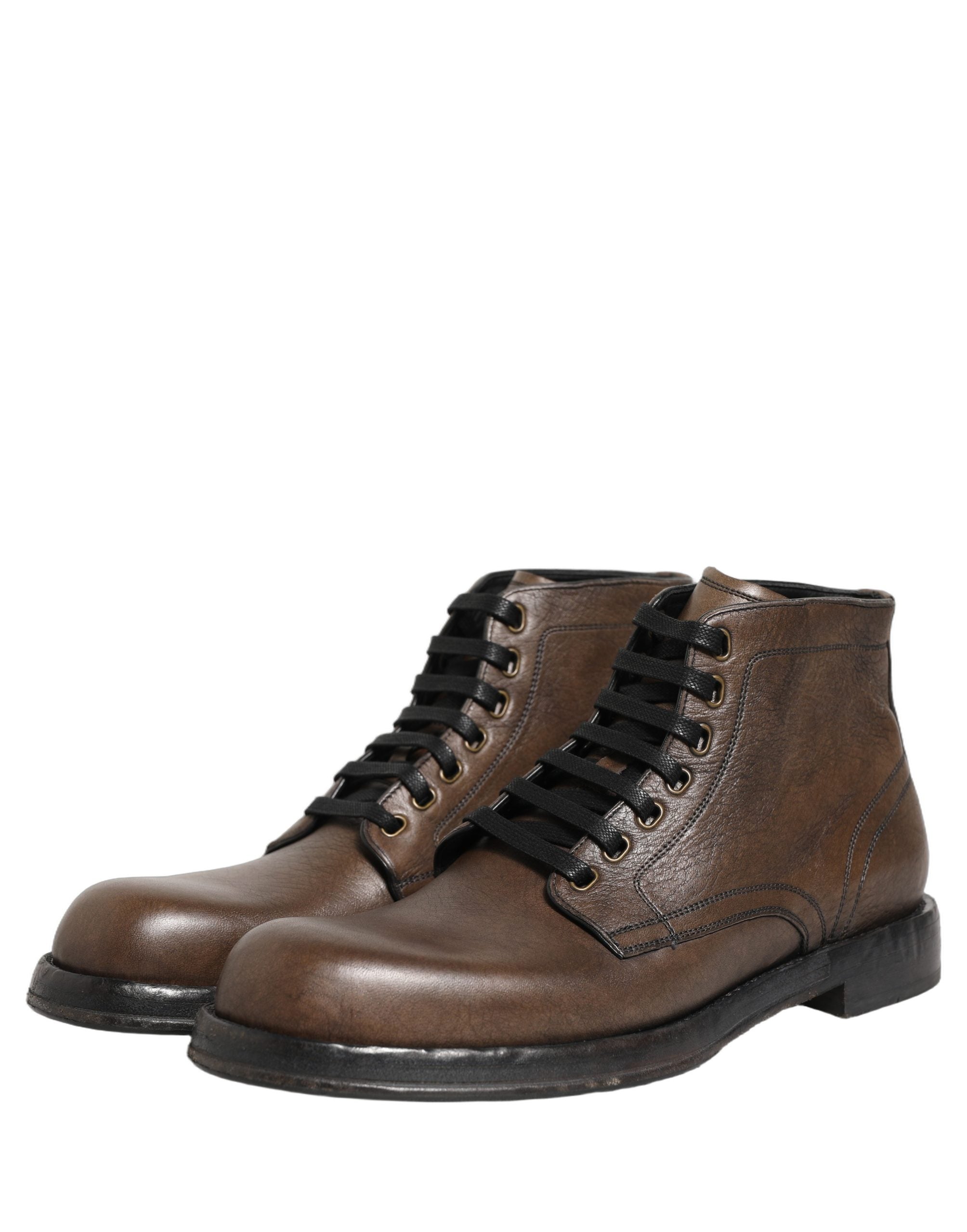 Dolce & Gabbana Brown Horse Leather Ankle Boots