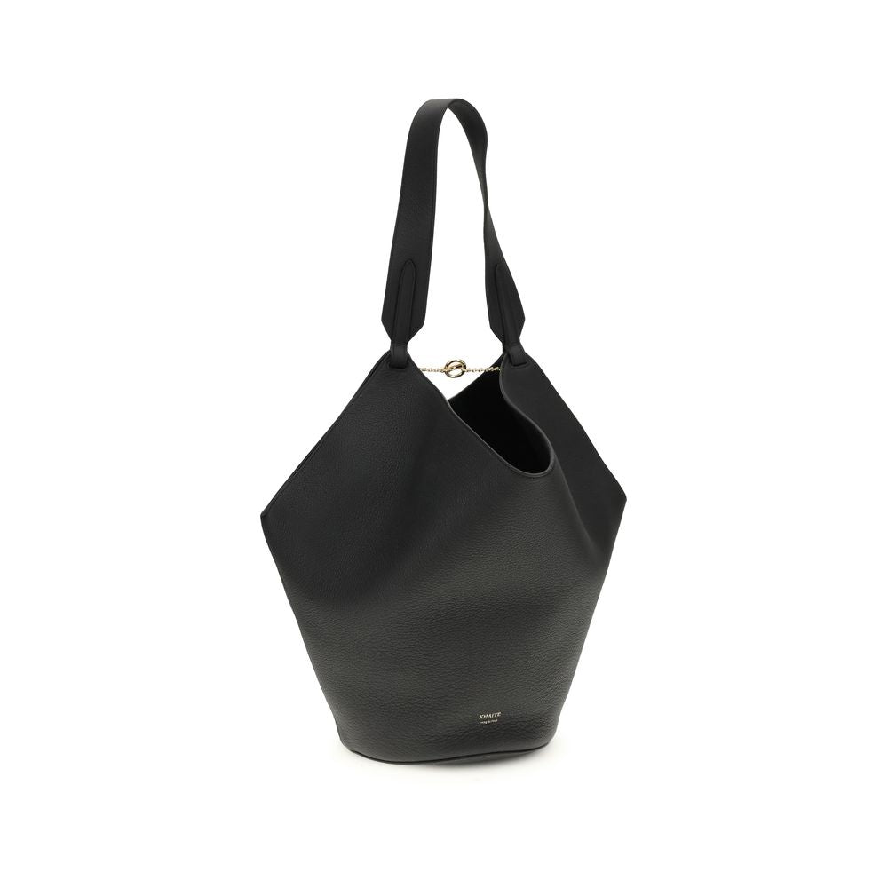 Khaite Black Calf Leather Shoulder Bag