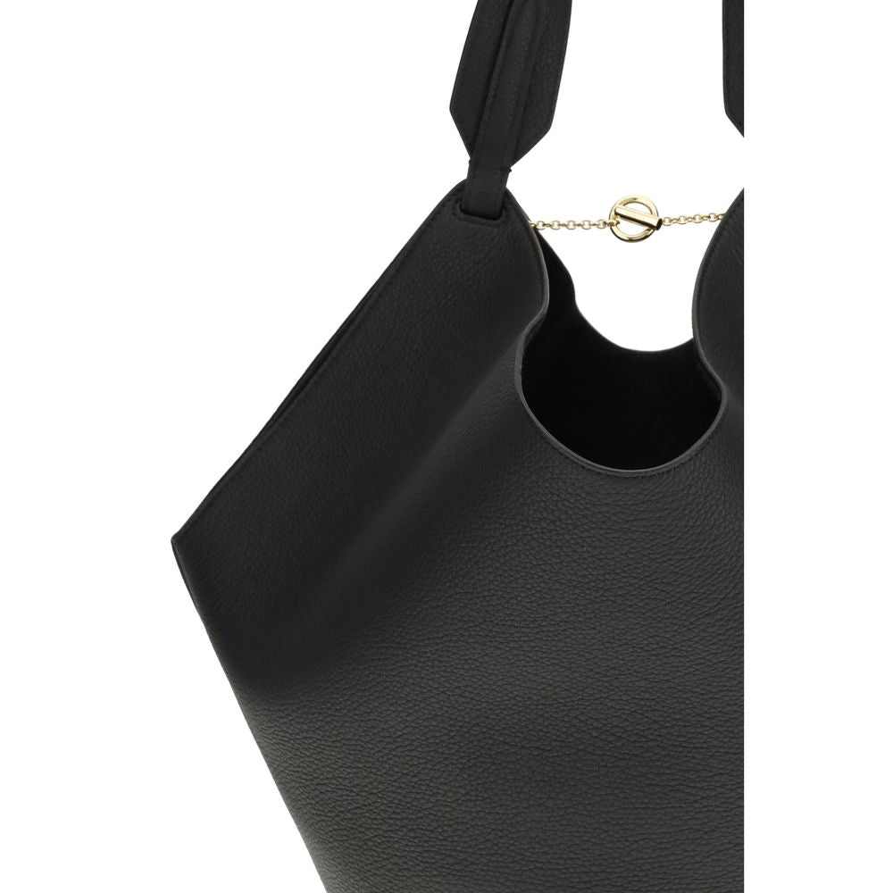 Khaite Black Calf Leather Shoulder Bag