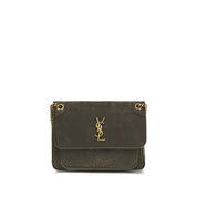 Saint Laurent Gray Lambskin Shoulder Bag