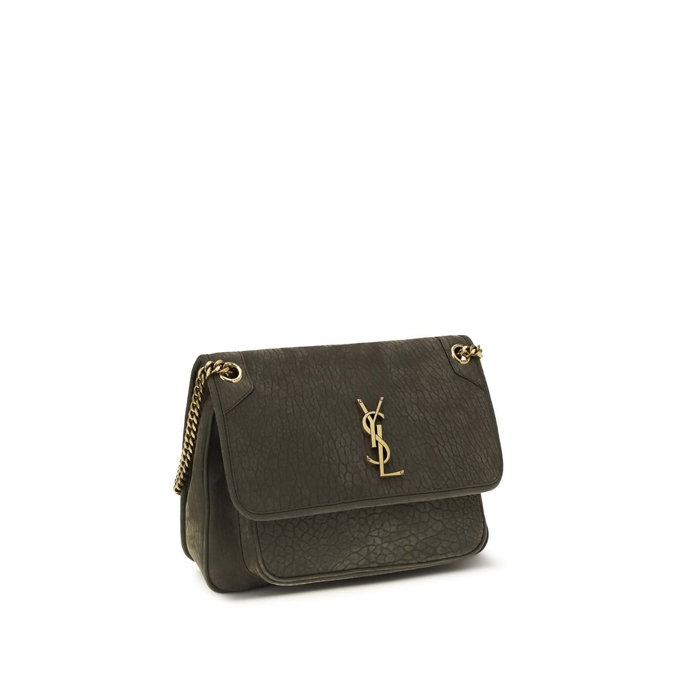 Saint Laurent Gray Lambskin Shoulder Bag