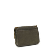 Saint Laurent Gray Lambskin Shoulder Bag