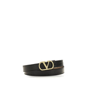 Valentino Garavani Black Calf Leather Reversible Belt