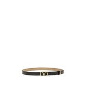 Valentino Garavani Black Calf Leather Reversible Belt