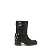 Chloé Black Calf Leather Ankle Boots