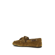 Miu Miu Beige Suede Slip-On Loafers