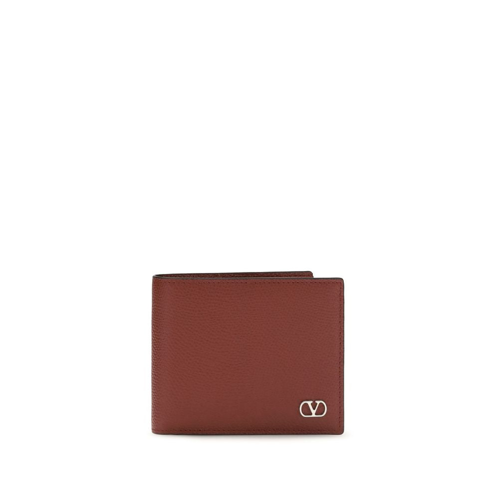Valentino Garavani Bordeaux Calf Leather Wallet
