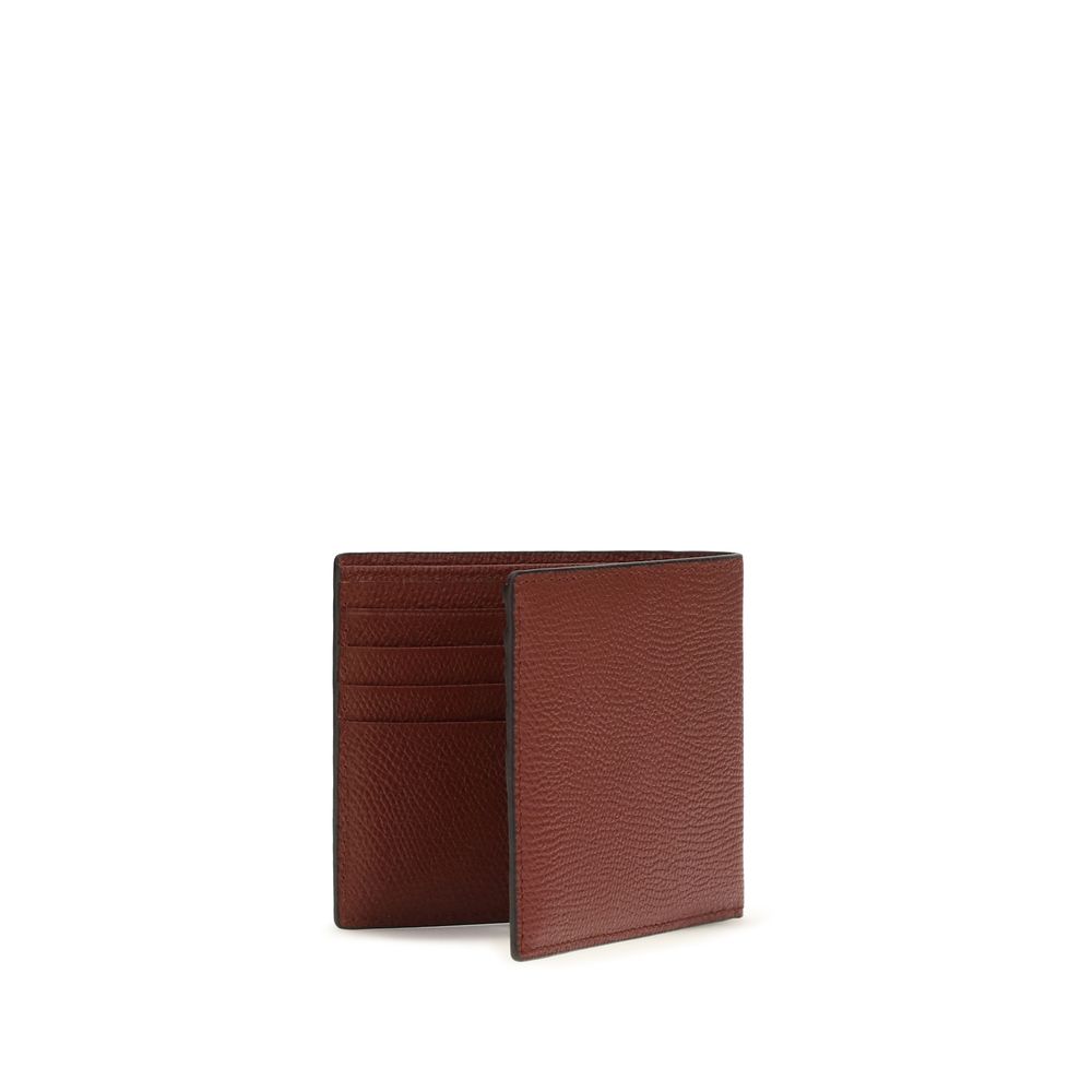 Valentino Garavani Bordeaux Calf Leather Wallet