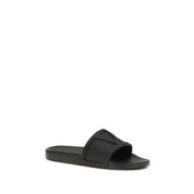 Valentino Garavani Black Rubber Slider Sandals
