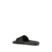 Valentino Garavani Black Rubber Slider Sandals