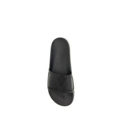 Valentino Garavani Black Rubber Slider Sandals