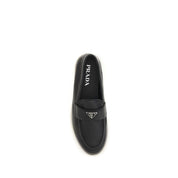 Prada Black Suede Slip-On Loafers