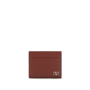 Valentino Garavani Bordeaux Calf Leather Card Holder