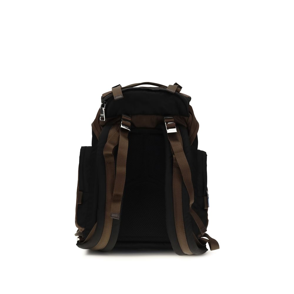 Prada Brown Recycled Polyamide and Leather Backpack