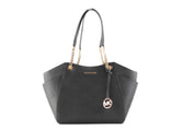 Michael Kors Jet Set Large Chain Shoulder Tote Bag in Black PVC