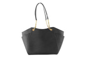Michael Kors Jet Set Large Chain Shoulder Tote Bag in Black PVC