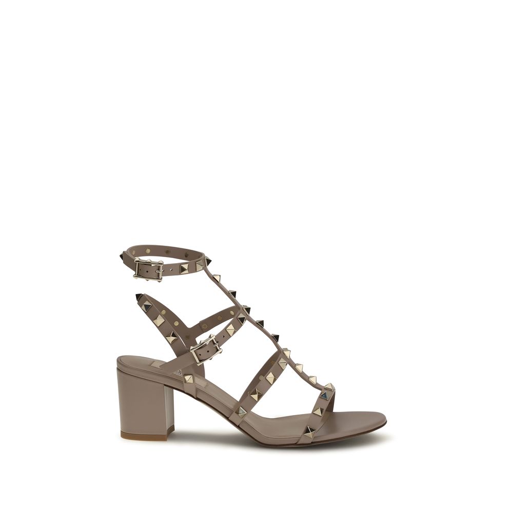 Valentino Garavani Beige Calf Leather Strap-On Sandals