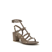 Valentino Garavani Beige Calf Leather Strap-On Sandals