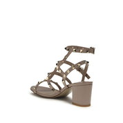 Valentino Garavani Beige Calf Leather Strap-On Sandals
