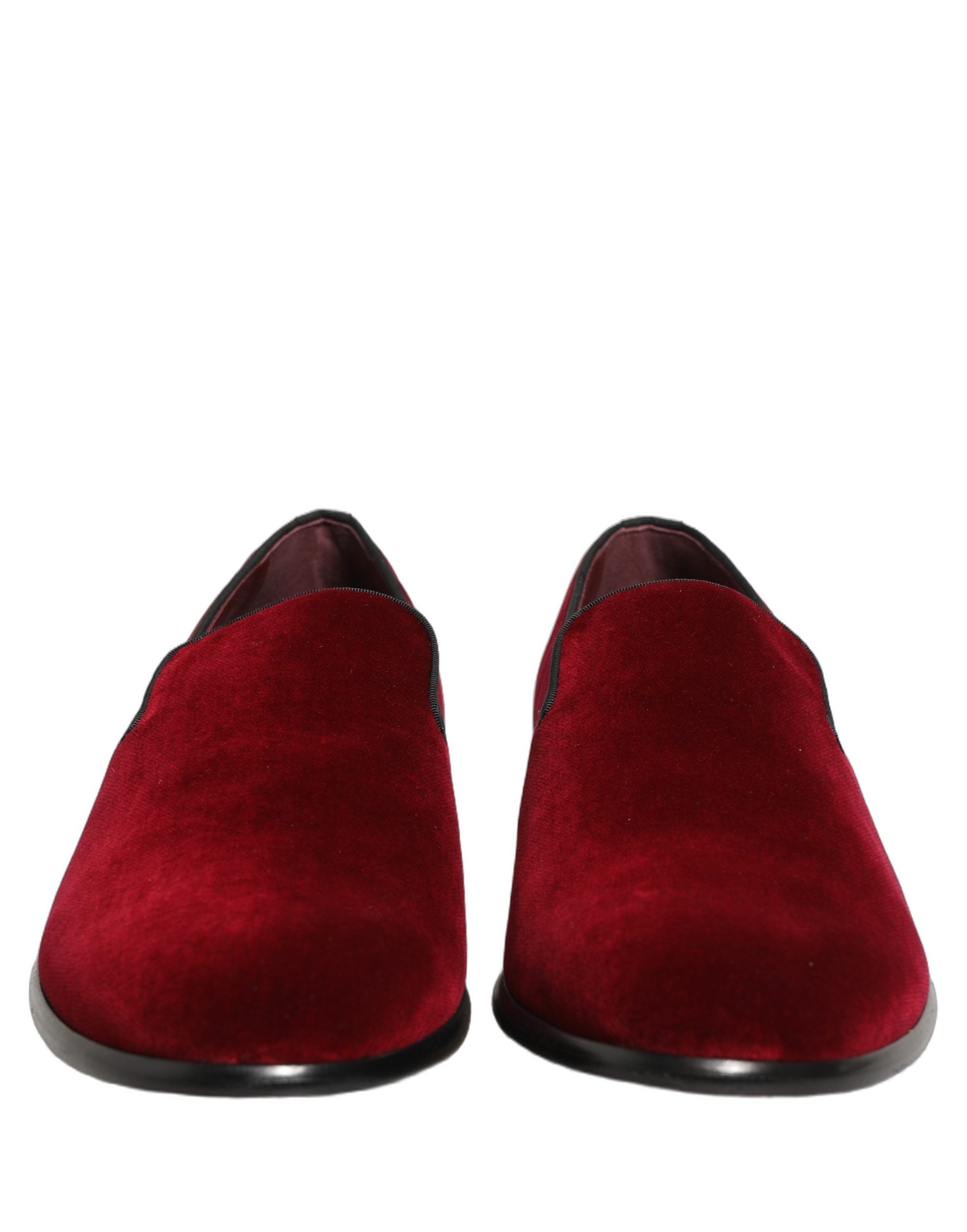 Dolce & Gabbana Maroon Velvet Loafers