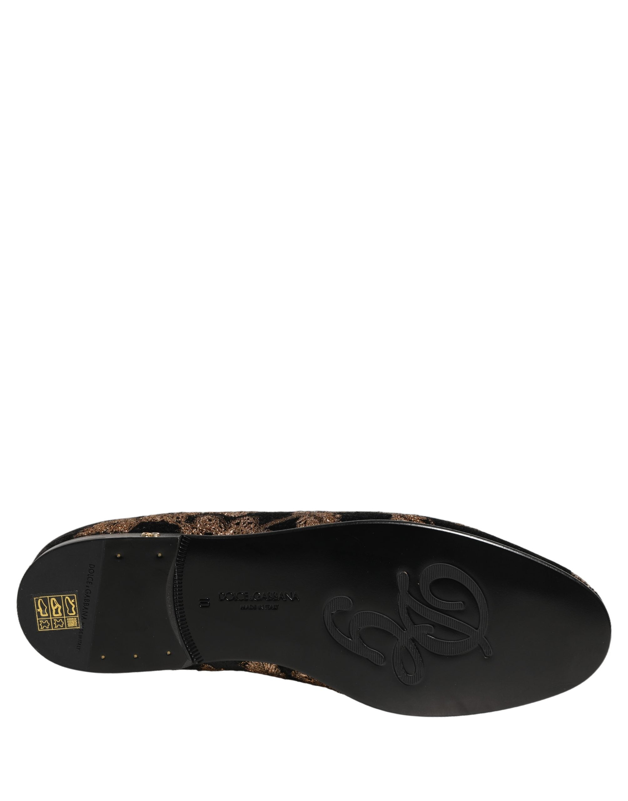 Dolce & Gabbana Black Jacquard Dress Loafers