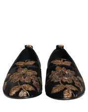 Dolce & Gabbana Black Jacquard Dress Loafers