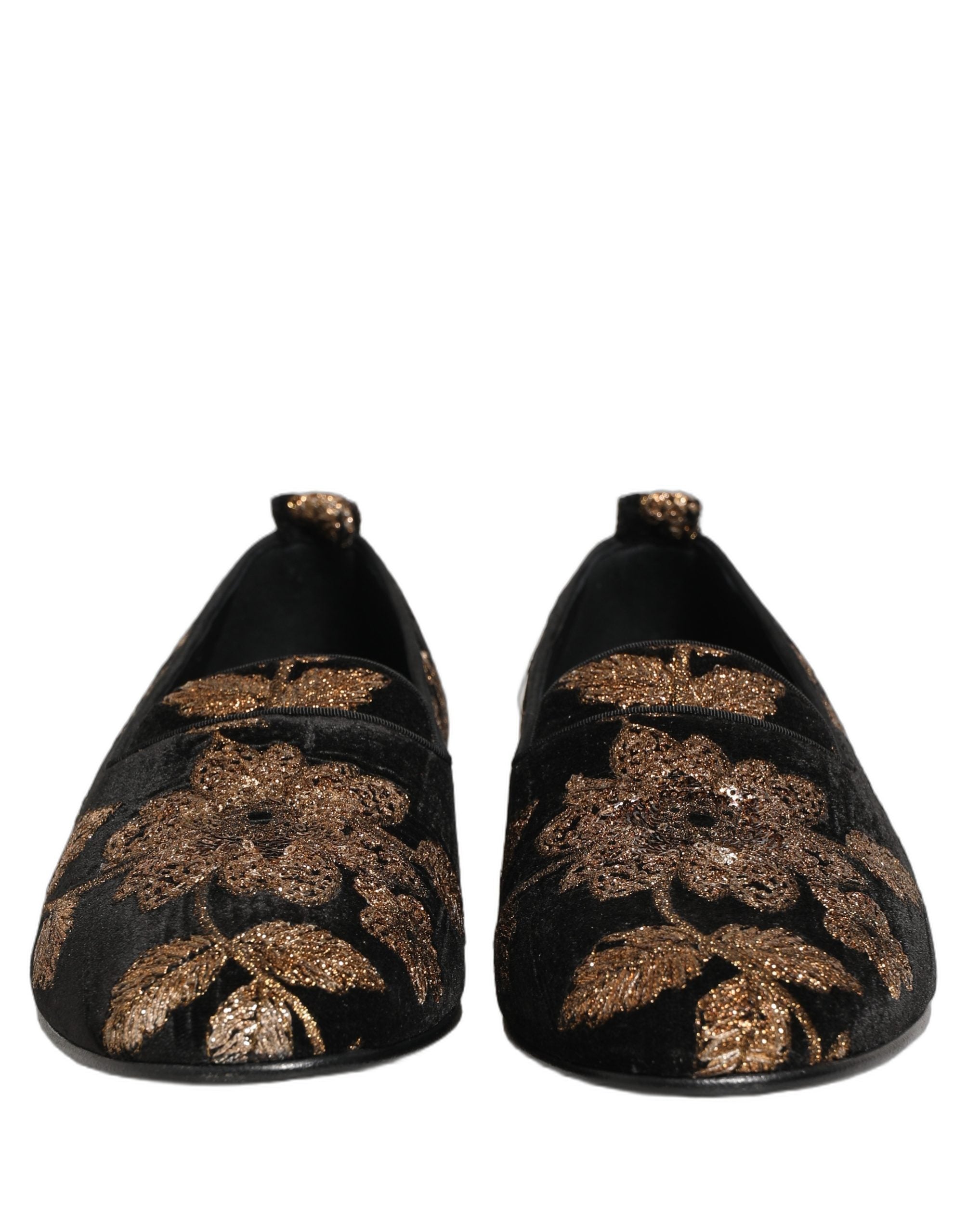Dolce & Gabbana Black Jacquard Dress Loafers