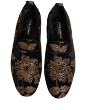 Dolce & Gabbana Black Jacquard Dress Loafers