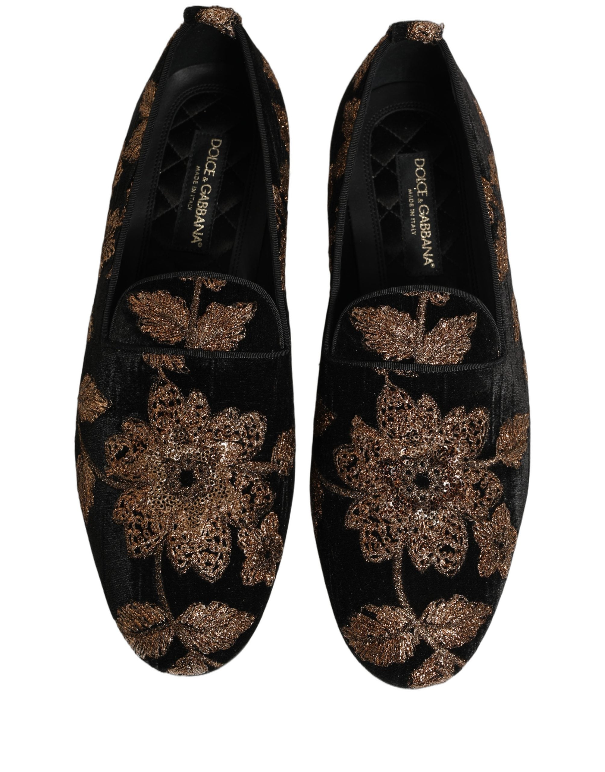 Dolce & Gabbana Black Jacquard Dress Loafers