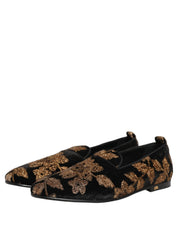 Dolce & Gabbana Black Jacquard Dress Loafers