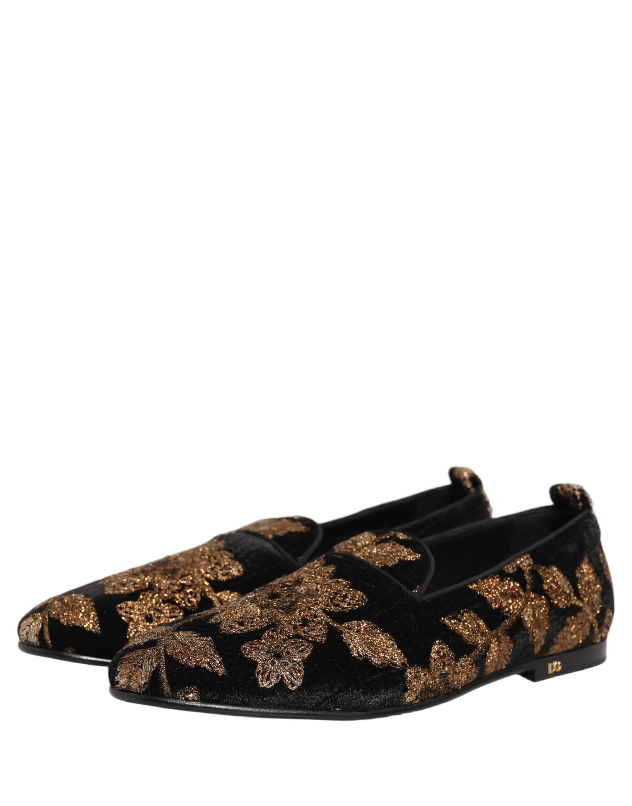 Dolce & Gabbana Black Jacquard Dress Loafers