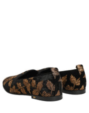 Dolce & Gabbana Black Jacquard Dress Loafers