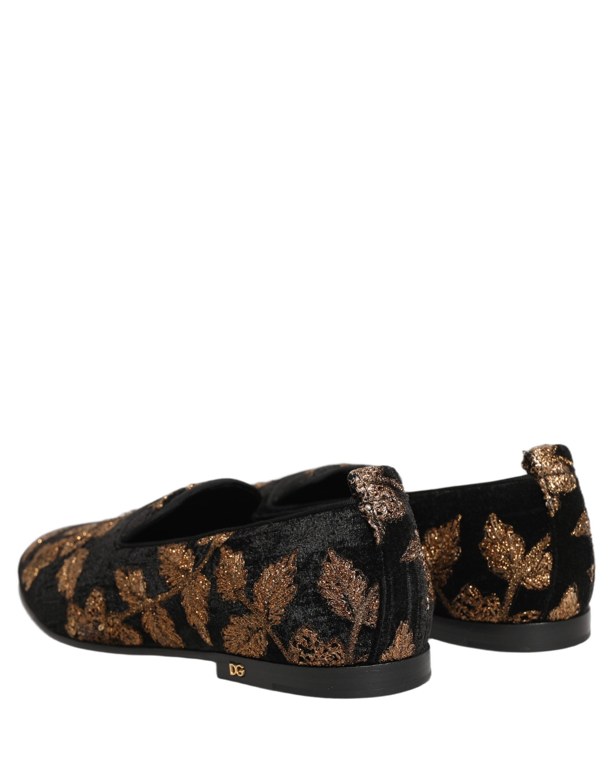 Dolce & Gabbana Black Jacquard Dress Loafers