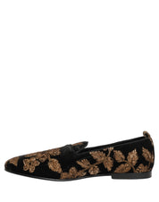 Dolce & Gabbana Black Jacquard Dress Loafers