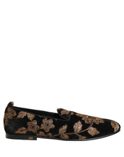 Dolce & Gabbana Black Jacquard Dress Loafers