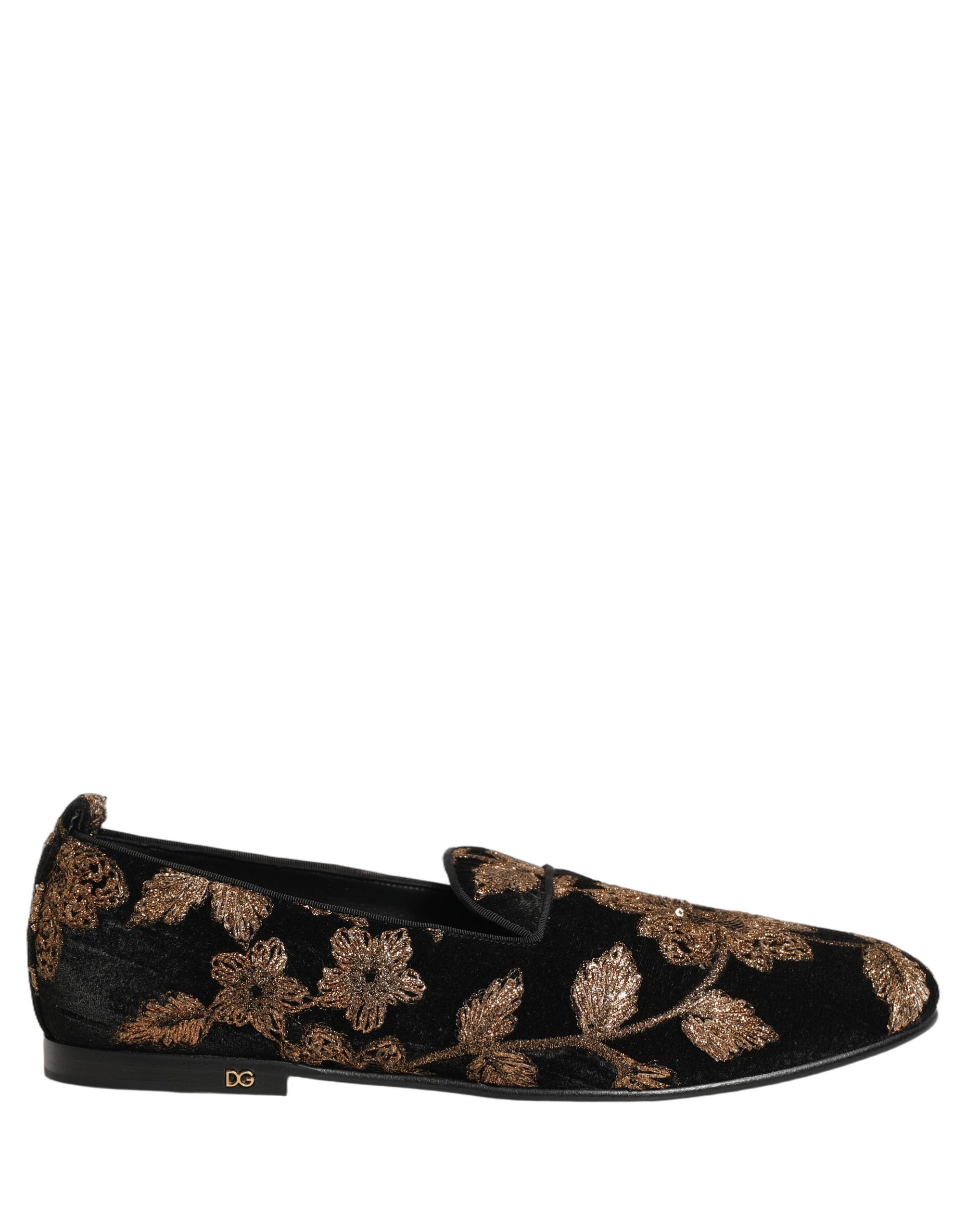 Dolce & Gabbana Black Jacquard Dress Loafers