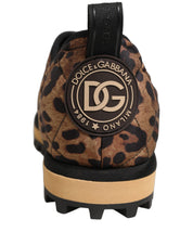 Dolce & Gabbana Brown Leopard Print Low Top Sneakers