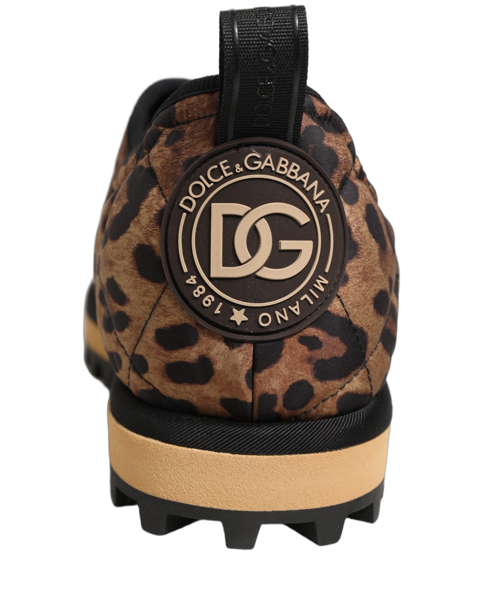 Dolce & Gabbana Brown Leopard Print Low Top Sneakers