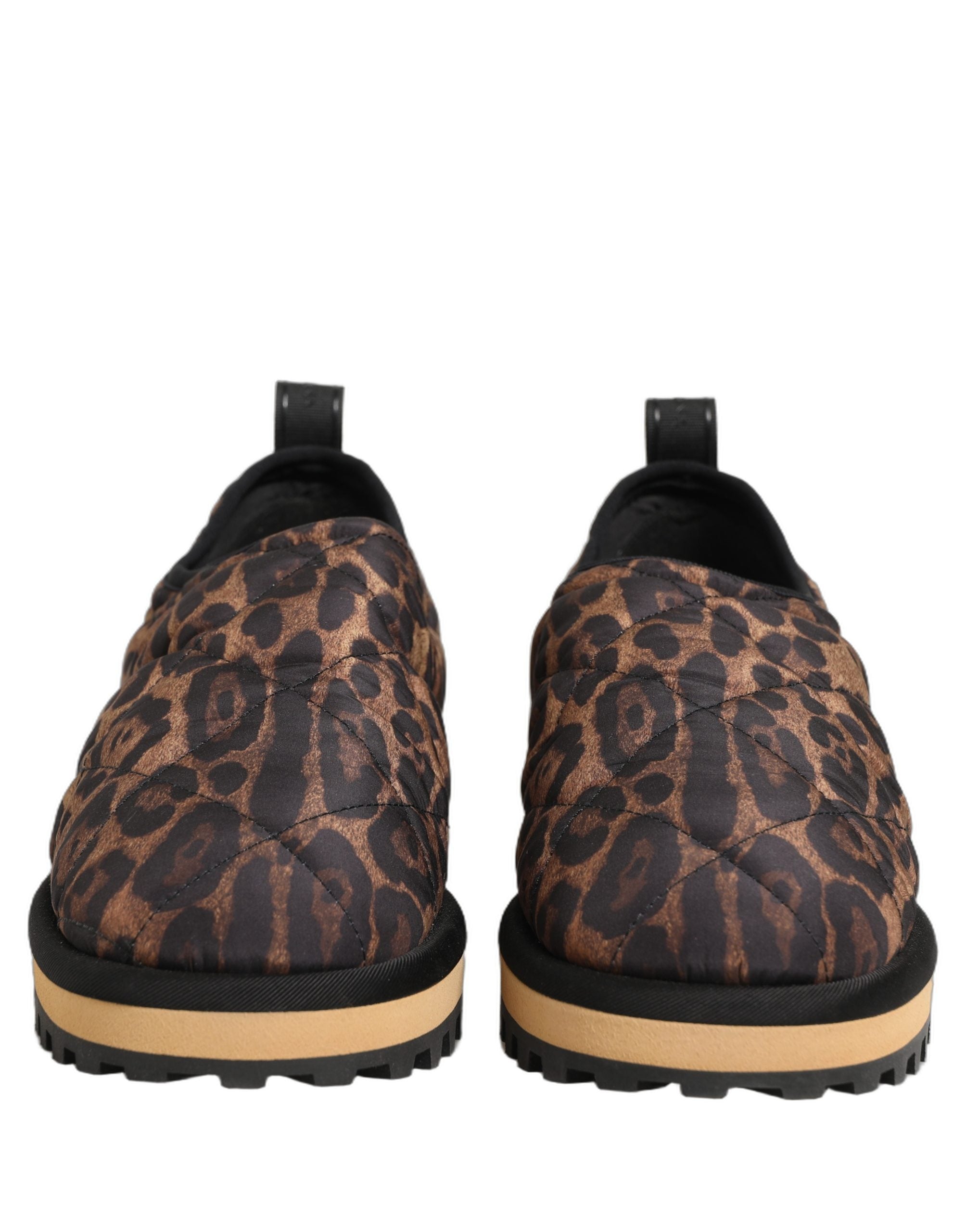 Dolce & Gabbana Brown Leopard Print Low Top Sneakers