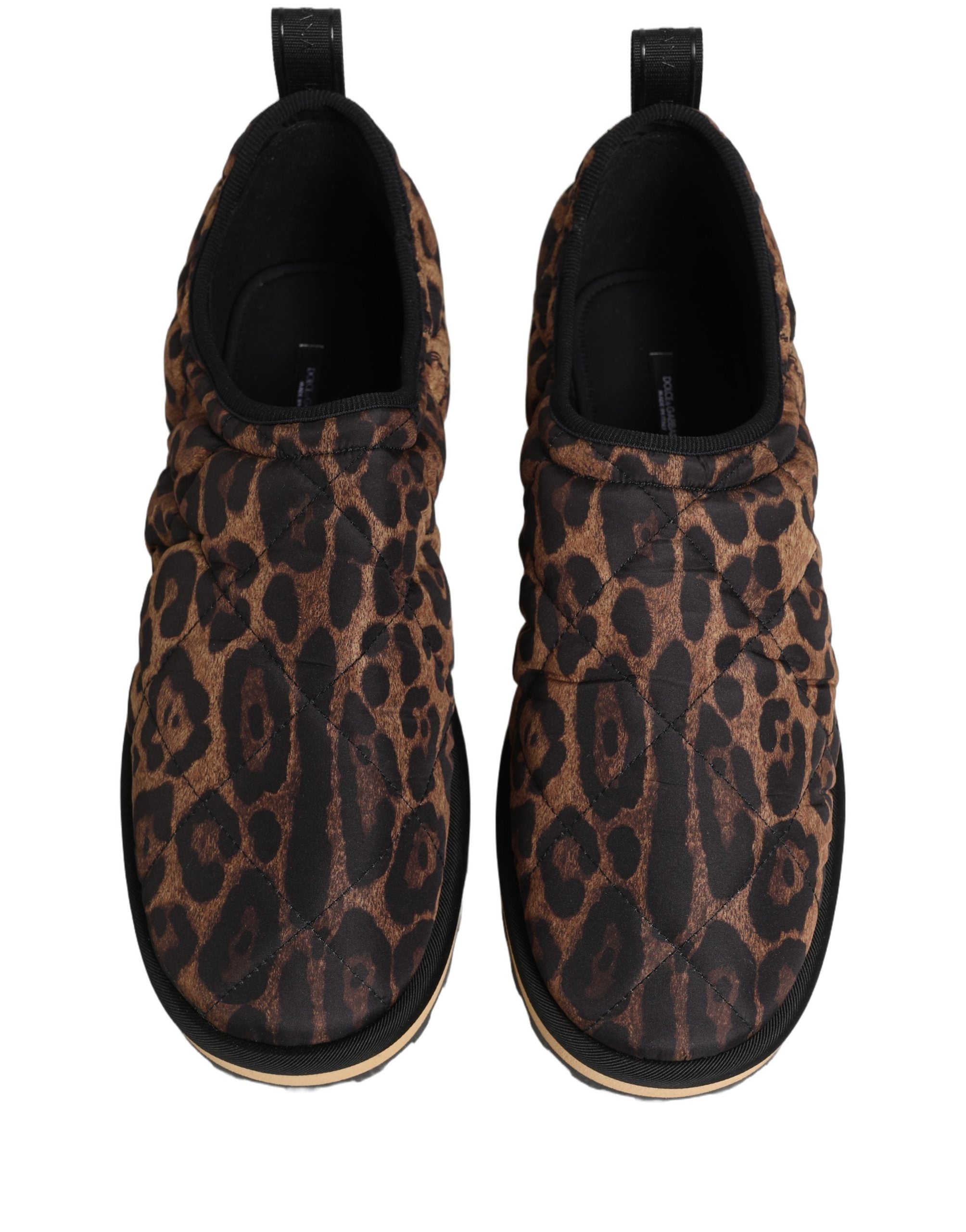 Dolce & Gabbana Brown Leopard Print Low Top Sneakers