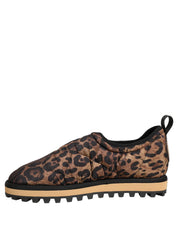 Dolce & Gabbana Brown Leopard Print Low Top Sneakers