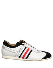 Dolce & Gabbana Black White Leather Suede Low Top Sneakers