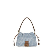 Fendi Blue Cotton Shoulder Bag