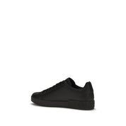 Dolce & Gabbana Black Calf Leather Low Top Sneakers